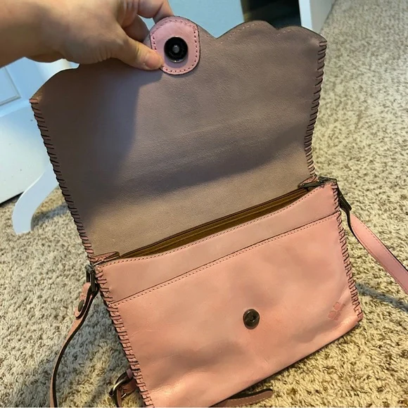 PATRICIA NASH Blush Pink Tooled Leather Crossbody Bag - Picture 9 of 16